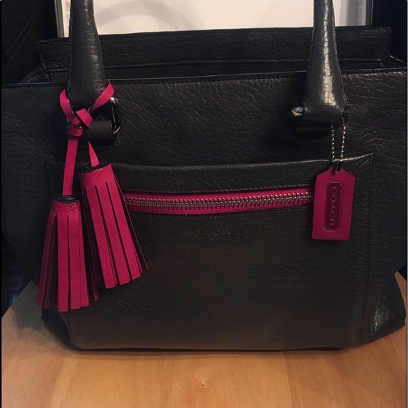 Coach Candace Carryall Berry/grey tassels+ Insert - Picture 2 of 8